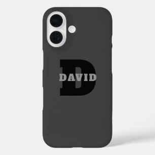 Coques iPhone 16 Votre nom ou nom d'entreprise Gris Masculin Mode