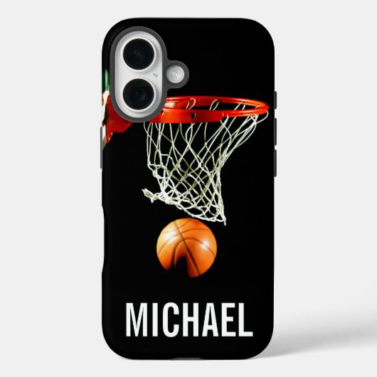 Coques Case-Mate iPhone Votre nom personnalisable Basketball Artwork (Verso)