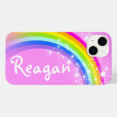 Coques Case-Mate iPhone Votre nom rainbow rose sky stars (Verso (horizontal))