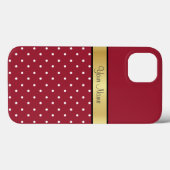 Coques Case-Mate iPhone Votre nom sur Gold, Elegant épicé points rouge & b (Verso (horizontal))