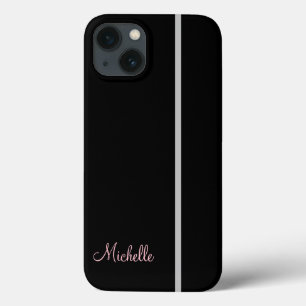 iPhone 13 Coque Votre nom sur la rayure grise sur le graphique