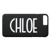 Coques Case-Mate iPhone Votre nom, texte gras blanc | Noir (Dos (Horizontal))