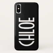 Coques Case-Mate iPhone Votre nom, texte gras blanc | Noir (Dos)