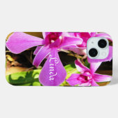 Coques Case-Mate iPhone Votre orchidée rose design (Verso (horizontal))
