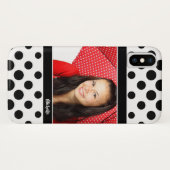 Coques Case-Mate iPhone Votre photo et votre nom / Point Polka noir branch (Dos (Horizontal))