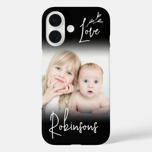 Coques Case-Mate iPhone Votre Photo & Monogramme élégant Élégant Script lo (Verso)