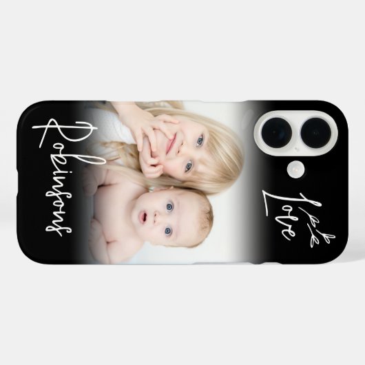 Coques Case-Mate iPhone Votre Photo & Monogramme élégant Élégant Script lo (Verso (horizontal))