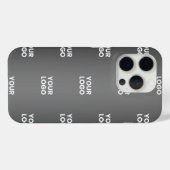 Coques Case-Mate iPhone Votre simple logo répétitif | Gradient noir et gri (Verso (horizontal))