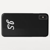 Coques Case-Mate iPhone Votre texte, script simple de style rétro | Noir (Dos (Horizontal))