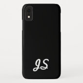 Coques Case-Mate iPhone Votre Texte, Simple, Script Retro | Noir (Dos)