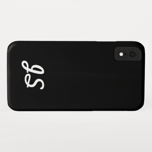 Coques Case-Mate iPhone Votre Texte, Simple, Script Retro | Noir (Dos (Horizontal))