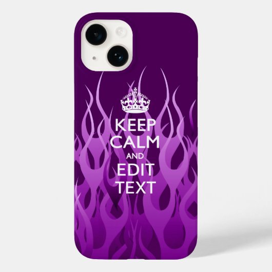 Coques Case-Mate iPhone Votre texte sur Garder le calme sur Purple Racing (Verso)