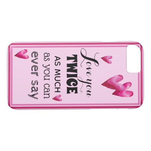 Coques Case-Mate iPhone Vous Aimez Deux Fois Plus Sentiment - Coeurs (Dos (Horizontal))