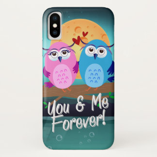 Coque iPhone X Vous et moi pour toujours hibou