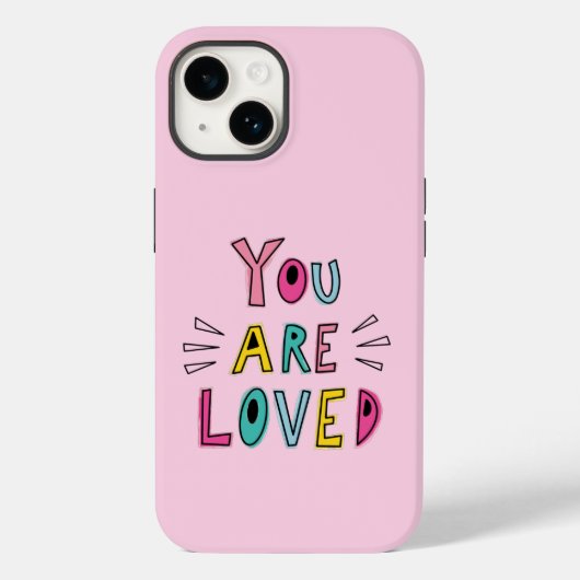 Coques Case-Mate iPhone Vous Êtes Aimé Citation Motivationnelle Rose (Verso)