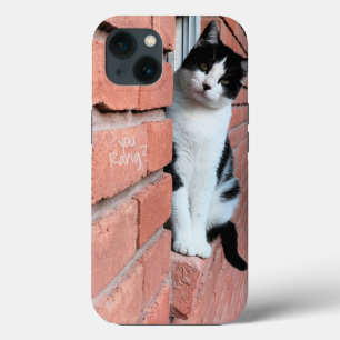 Case-Mate iPhone Case Vous Êtes En Rang ? Chat noir/blanc sur le rebord