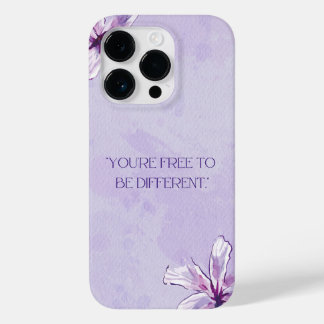 Coque Pour iPhone 14 Pro Vous êtes libre d'être différent Purple Artsy