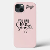 Coques Case-Mate iPhone Vous m'avez eu chez Sangria Pink & Black Custom (Verso)