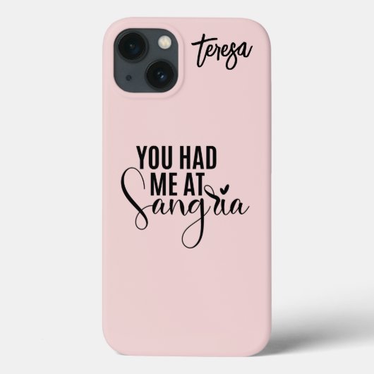 Coques Case-Mate iPhone Vous m'avez eu chez Sangria Pink & Black Custom (Verso)