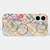 Coques Case-Mate iPhone Voyage de timbres de passeport (Verso (horizontal))