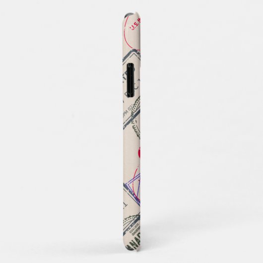 Coques Case-Mate iPhone Voyage de timbres de passeport (Dos/Droite)