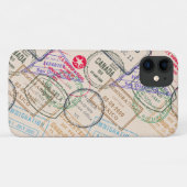 Coques Case-Mate iPhone Voyage de timbres de passeport (Dos (Horizontal))