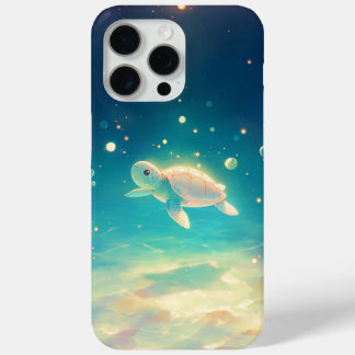 Coque iPhone 15 Pro Max Voyage de Tortue à Travers une Mer Ensolleillée