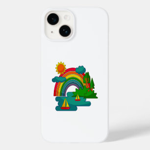 Coque Pour iPhone 14 Voyage en bateau sous les nuages du soleil et l'ar