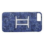 Coques Case-Mate iPhone Voyage Gemini : Camouflage numérique bleu marine (Dos (Horizontal))