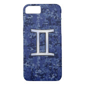 Coques Case-Mate iPhone Voyage Gemini : Camouflage numérique bleu marine (Dos)