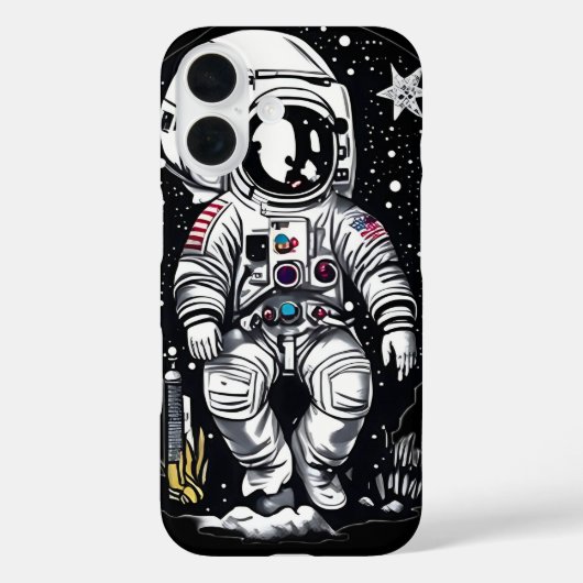 Coques Case-Mate iPhone Voyager cosmique : Astronaute rétro (Verso)