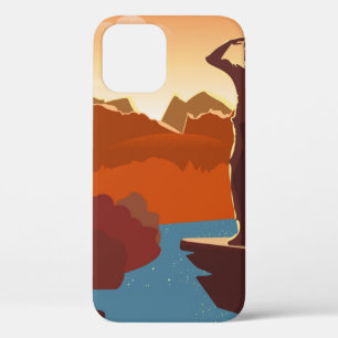 Case-Mate iPhone Case Voyageur ou explorateur avec sac à dos, debout sur