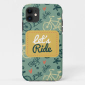 Coques Case-Mate iPhone Voyons à vélo vert moderne Motif (Dos)