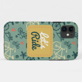Coques Case-Mate iPhone Voyons à vélo vert moderne Motif (Dos (Horizontal))