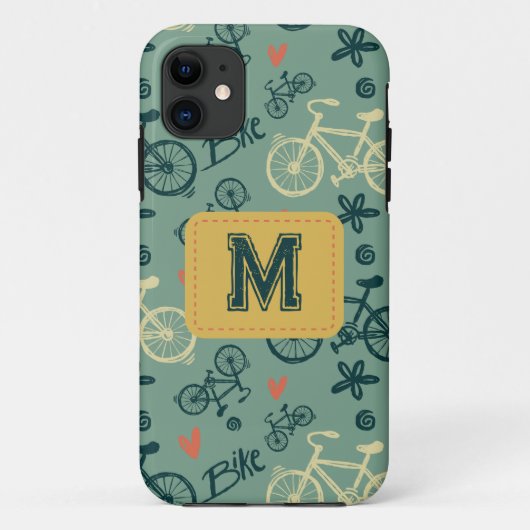Coques Case-Mate iPhone Voyons à vélo vert moderne Motif (Dos)