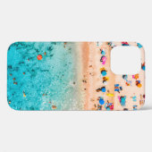 Coques Case-Mate iPhone Vue aérienne de la plage de sable avec des parasol (Verso (horizontal))