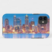Coques Case-Mate iPhone Vue bleue d'heure de Seattle du centre (Dos (Horizontal))