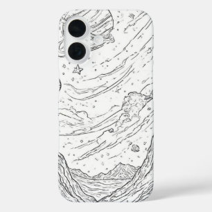 Coques iPhone 16 Vue Croquis céleste