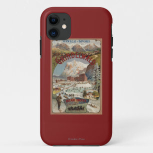 Coque iPhone 11 Vue de l'affiche promotionnelle d'hôtel d'ours