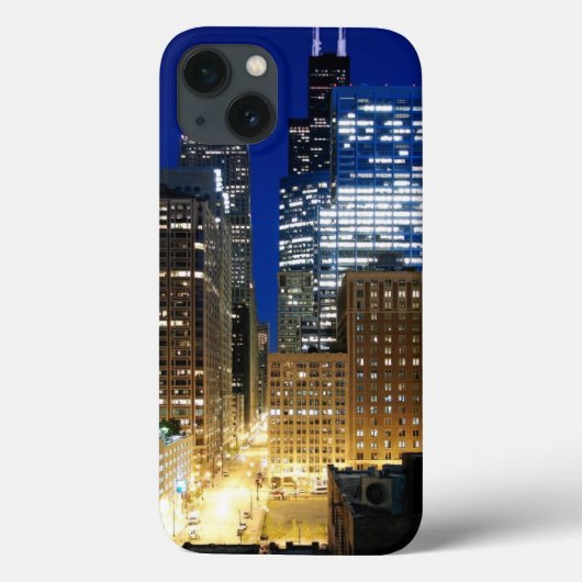 Coques Case-Mate iPhone Vue de nuit du paysage urbain de Chicago (Verso)