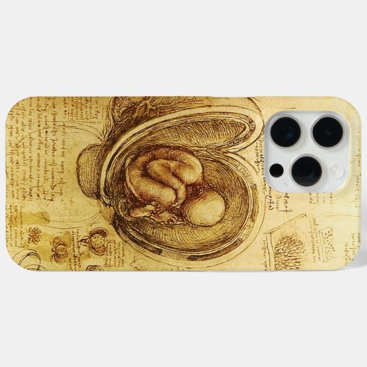 Coques Case-Mate iPhone Vue d'un foetus dans l'utérus, Ob-Gyn Médicale (Verso (horizontal))