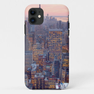 Coques Pour iPhone Vue large de Manhattan au coucher du soleil