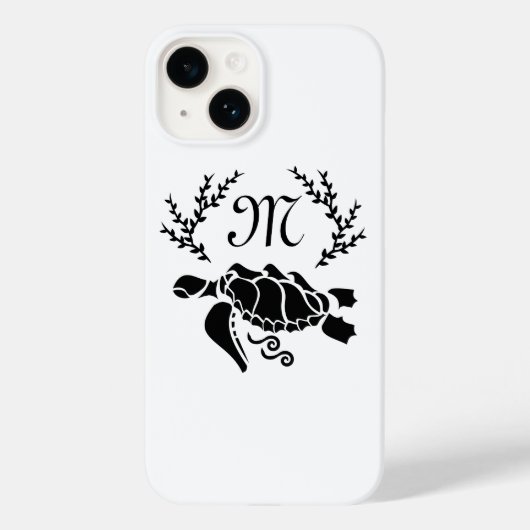 Coques Case-Mate iPhone Vue latérale de la tortue noire (Verso)