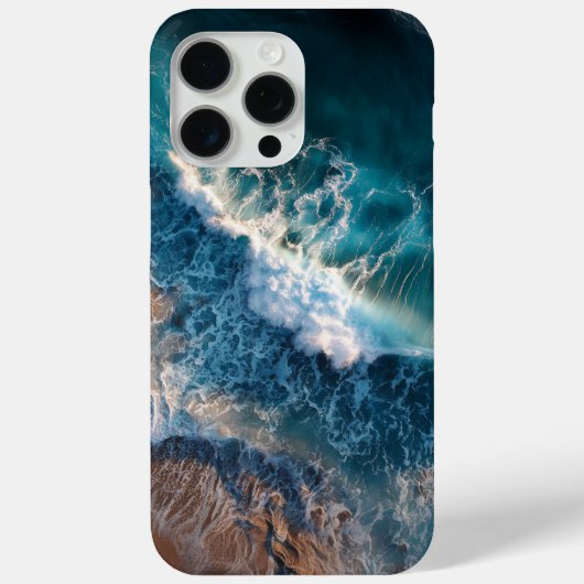 Coques Case-Mate iPhone vue supérieure du carnet en spirale des vagues (Verso)