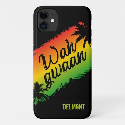 Coques Case-Mate iPhone Wah Gwaan Jamaïcain Rasta Patois Noir (Dos)