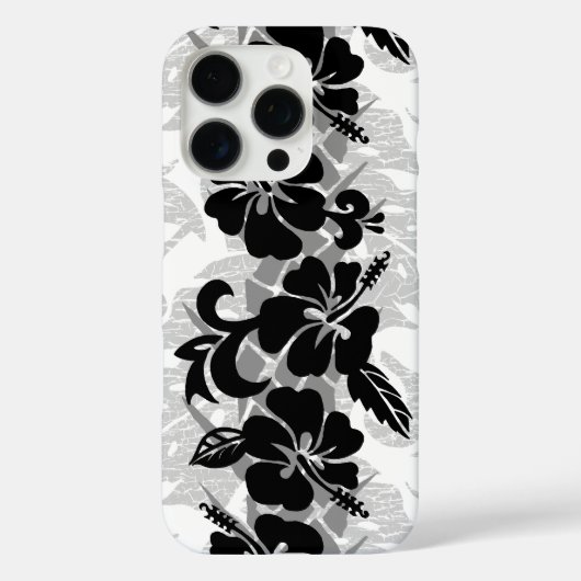 Coques Case-Mate iPhone Waikoloa Hibiscus hawaïen noir floral (Verso)