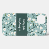 Coques Case-Mate iPhone Walk by Faith Bible Verse Floral (Verso (horizontal))