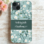 Coques Case-Mate iPhone Walk by Faith Bible Verse Floral