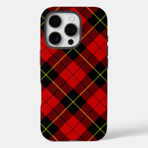 Coques iPhone 16 Pro Wallace tartan rouge noir plaid