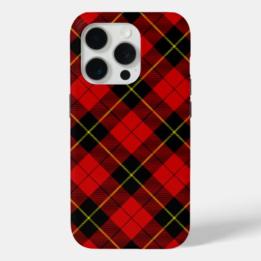 Coques Case-Mate iPhone Wallace tartan rouge noir plaid (Verso)
